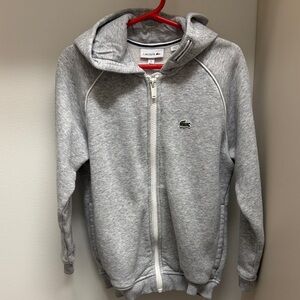 Boys size 6 Lacoste Heather Gray Full-Zip Hoodie